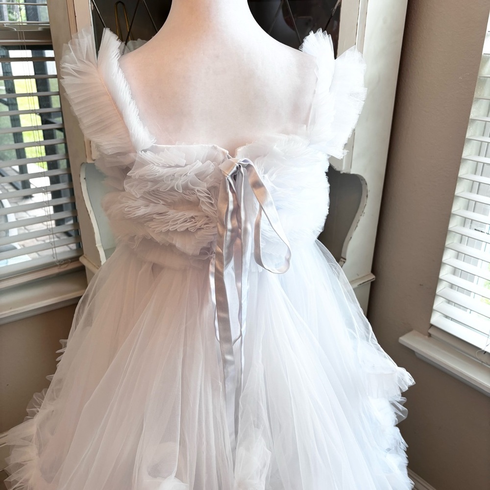 NEW Tulle Maternity Dress for Photoshoot Bridal Robe White NWOT Size L/XL - Picture 8 of 12